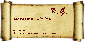 Weinwurm Géza névjegykártya