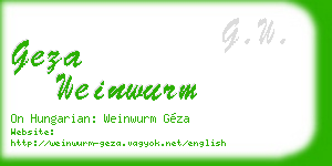 geza weinwurm business card