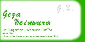 geza weinwurm business card